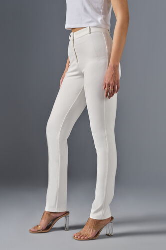 Stay Sleek Cigarette Trousers, White, image 4